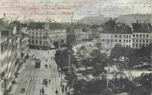 AK / Ansichtskarte  St_Gallen_SG Partie am Marktplatz