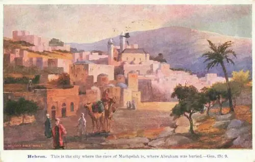 AK / Ansichtskarte 73960951 Hebron__Israel City with Cave of Machpelah where Abraham was buried Kuenstlerkarte