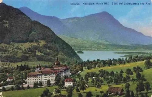AK / Ansichtskarte  Schwyz_SZ Kollegium Maria Hilf Blick auf Lowerzersee und Rigi