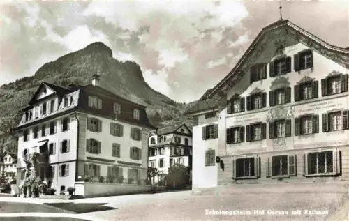 AK / Ansichtskarte  Gersau_Vierwaldstaettersee_SZ Erholungsheim Hof mit Rathaus