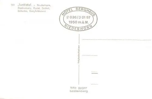 AK / Ansichtskarte  Justistal_Merligen_BE Blick vom Niederhorn Beatenberg Burst Sichel Scheibe Burgfeldstand
