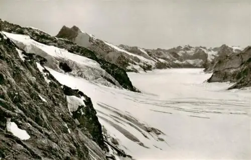 AK / Ansichtskarte  Jungfraujoch_3457m_BE mit Aletschgletscher