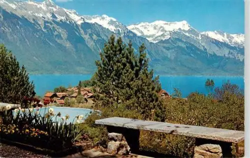 AK / Ansichtskarte  Iseltwald_BE Brienzersee mit Rothornkette Haushaltungsschule Burg