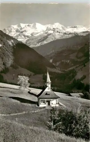 AK / Ansichtskarte  Kiental_BE mit Kapelle und Bluemlisalp