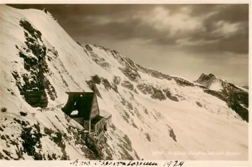 AK / Ansichtskarte  Jungfraujoch_3457m_BE Berghaus Jungfraujoch und Sphinx