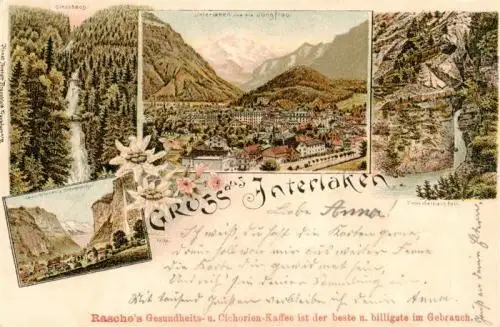 AK / Ansichtskarte  INTERLAKEN_BE Giessbach Interlaken mit Jungfrau Trimmelbachfall Lauterbrunnen und Staubbach
