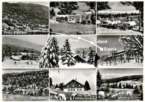 AK / Ansichtskarte  Orvin_BE Panorama Hotel Bellevue Terrasse de l'Hotel Alphuette Spitzberg 