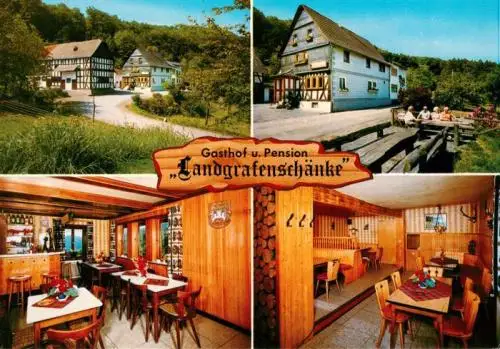 AK / Ansichtskarte 73961129 Katzenbach__Biedenkopf Gasthof Pension Landgrafenschaenke Gastraeume Terrasse