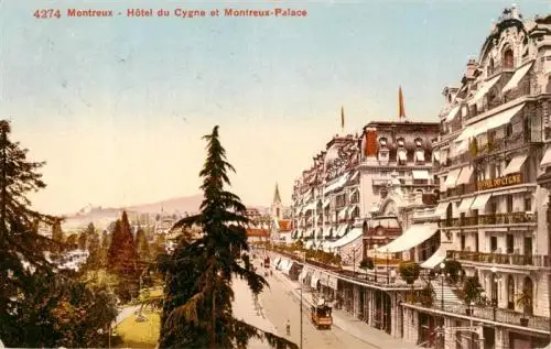 AK / Ansichtskarte  Montreux__VD Hotel du Cygne et Montreux Palace