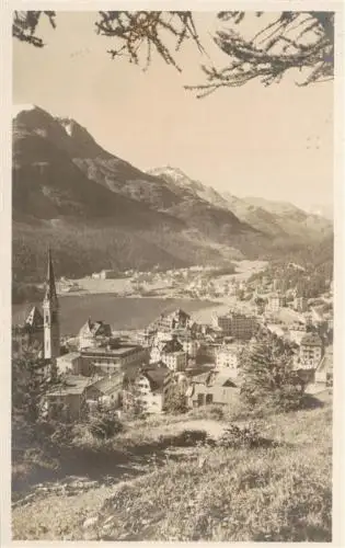 AK / Ansichtskarte  St_Moritz__SANKT_MORITZ_GR Dorf und Bad mit Piz Corvatsch