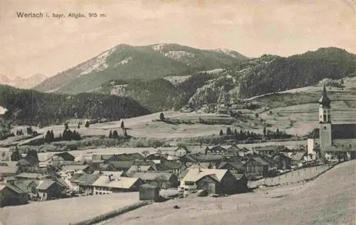 AK / Ansichtskarte 73961251 Wertach_Bayern Ortsansicht mit Kirche Allgaeuer Alpen