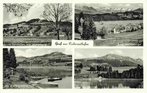AK / Ansichtskarte 73961257 Niedersonthofen_Waltenhofen_Bayern Panorama Stoffelberg Alpenpanorama Niedersonthofer See Blick zum Gruenten