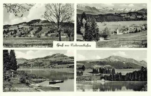 AK / Ansichtskarte  Niedersonthofen_Waltenhofen_Bayern Panorama Stoffelberg Alpenpanorama Niedersonthofer See Blick zum Gruenten