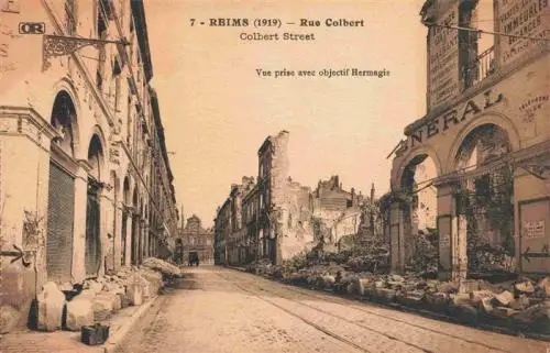 AK / Ansichtskarte  REIMS_51 Rue Colbert Truemmer 1. Weltkrieg