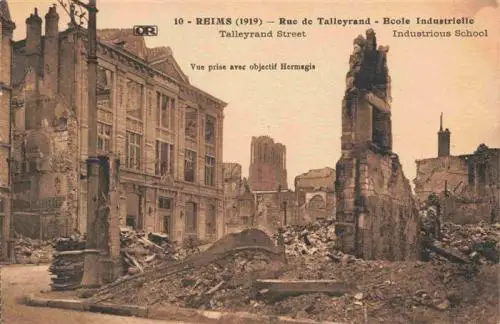 AK / Ansichtskarte  REIMS_51 Rue de Talleyrand Ecole Industrielle Truemmer 1. Weltkrieg