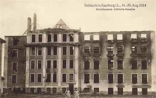 AK / Ansichtskarte  Saarburg_Lothringen_Sarrebourg_57_Moselle Zerschossene Artillerie-Kaserne Westlicher Kriegsschauplatz Truemmer 1. Weltkrieg