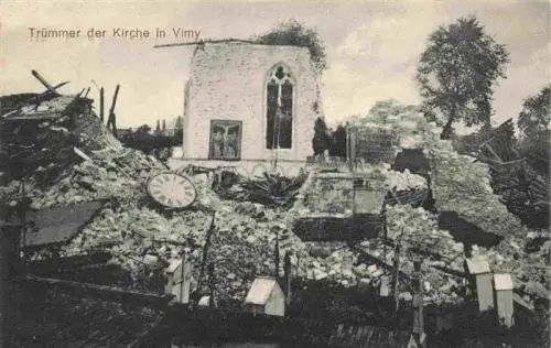 AK / Ansichtskarte  Vimy_62 Truemmer der Kirche Westlicher Kriegsschauplatz 1. Weltkrieg
