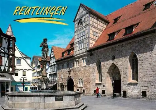 AK / Ansichtskarte 73961331 Reutlingen_BW Marktbrunnen und Spital