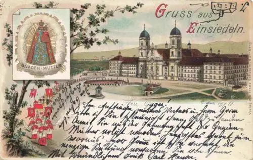 AK / Ansichtskarte  Einsiedeln__SZ Kloster Gnadenmutter Kuenstlerkarte