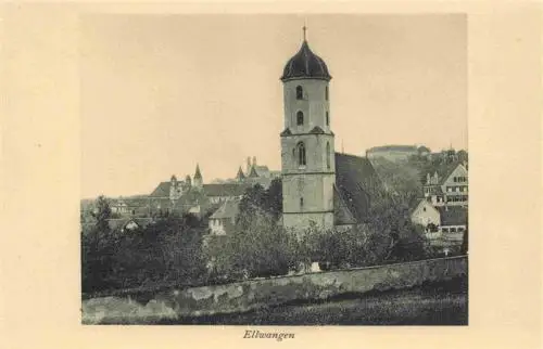 AK / Ansichtskarte 73961394 Ellwangen_Jagst Ansicht mit Kirche Karte der Stiftung fuer Heimatschutz