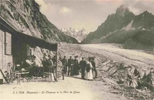 AK / Ansichtskarte  CHAMONIX_74_Haute-Savoie Le Chapeau et la Mer de Glace Alpes