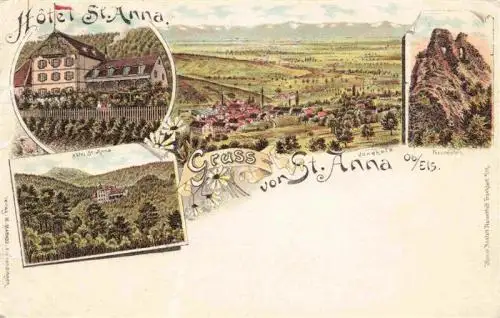 AK / Ansichtskarte  St_Anna_Sulz_Soultz_68_Haut-Rhin Panorama Felsen Hotel Deutsche Reichspost Litho