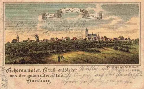 AK / Ansichtskarte 73961464 Duisburg__Ruhr um das Jahr 1820 Deutsche Reichspost Kuenstlerkarte