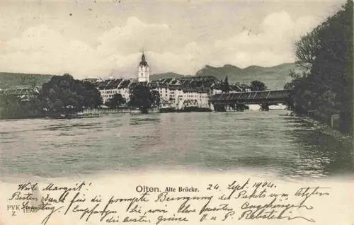 AK / Ansichtskarte  Olten_SO Partie an der Aare Alte Bruecke