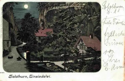 AK / Ansichtskarte  Solothurn_Soleure_SO Einsiedelei im Mondschein Litho