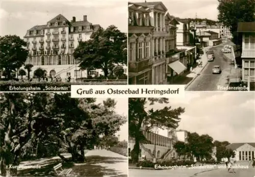 AK / Ansichtskarte 73961556 Heringsdorf__Ostseebad_Usedom Erholungsheim Solidaritaet Friedensstrasse Kurpromenade Klubhaus