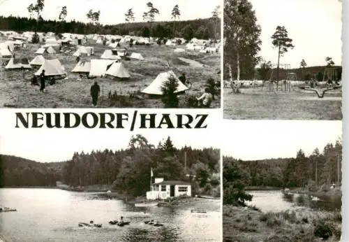 AK / Ansichtskarte  Neudorf_Harz_Harzgerode Birnbaumteich mit Zeltplatz