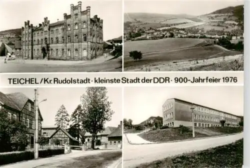 AK / Ansichtskarte  Teichel Rathaus Blick vom Steinberg Teilansicht Polytechn Oberschule