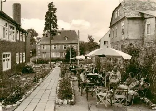 AK / Ansichtskarte  Oberhain_Rudolstadt_Thueringen FDGB Erholungsheim Vorgarten am Speisesaal