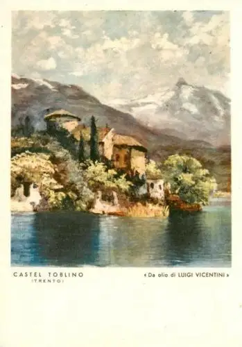 AK / Ansichtskarte 73961599 Trento_Trient_Trentino-Alto Adige_IT Castel Toblino oelgemaelde