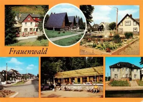 AK / Ansichtskarte  Frauenwald_Thueringen Waldpension Fraubachmuehle Rennsteig Wanderhuetten Platz des Friedens Nordstrasse Cafe Lenkgrund FDGB Erholungsheim Am Kurpark