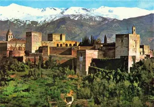 AK / Ansichtskarte 73961683 Granada_Andalucia_ES Vista general de la Alhambra y Sierra Nevada