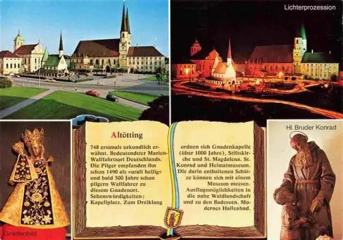 AK / Ansichtskarte  Altoetting Stadtzentrum Basilika Lichterprozession Heiligenfiguren Historie