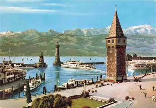 AK / Ansichtskarte  LINDAU__Bodensee Hafen Alpenblick