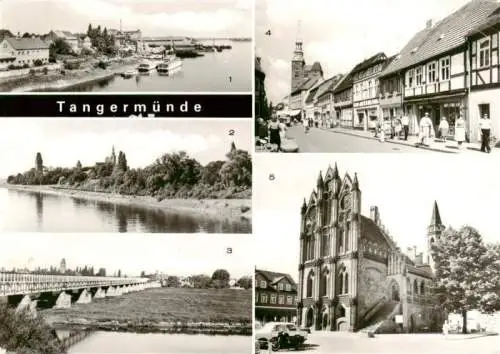 AK / Ansichtskarte  Tangermuende Hafen Elbepartie Elbbruecke Leninstrasse Rathaus