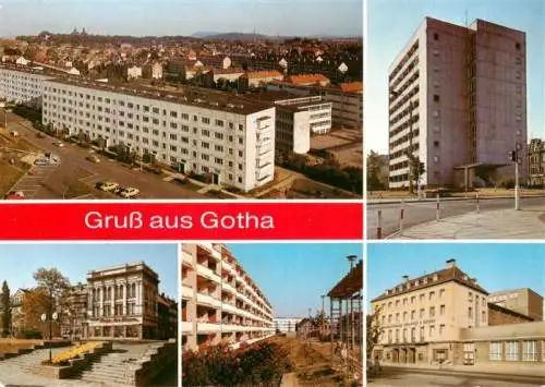 AK / Ansichtskarte 73961765 Gotha__Thueringen Stadtblick Hochhaus am Leninplatz Kreiskulturhaus Johannes R Becher