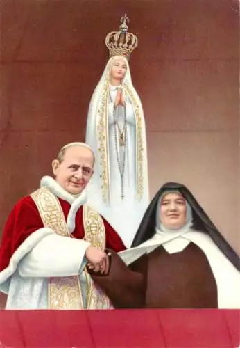 AK / Ansichtskarte 73961826 Fatima_PT Paulo VI apresenta a Irma Lucia a multidao