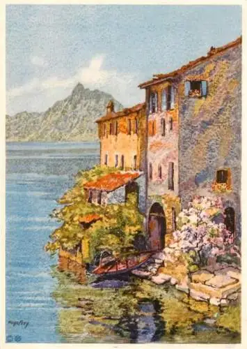 AK / Ansichtskarte  Gandria_Lago_di_Lugano e Monte San Salvatore Gemaelde