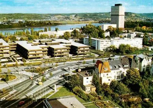 AK / Ansichtskarte  BONN_Rhein Regierungsviertel und Bundeskanzleramt Fliegeraufnahme