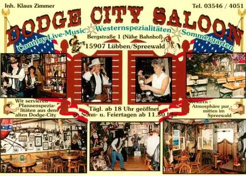 AK / Ansichtskarte 73961910 Luebben_Spreewald Dodge City Saloon Gastraeume Teilansichten