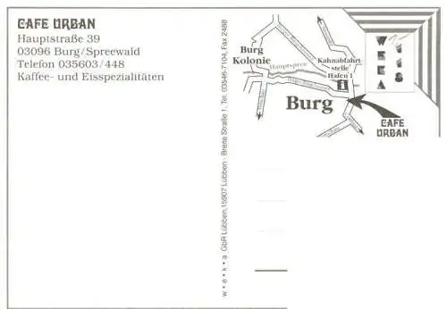 AK / Ansichtskarte  Burg_Spreewald Cafe Urban Gastraum Burger Trachten