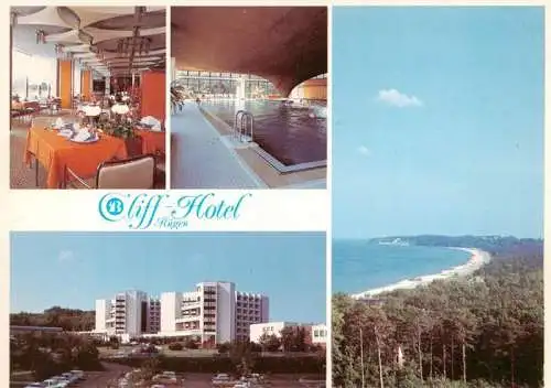 AK / Ansichtskarte 73961936 RueGEN_INSEL Cliff Hotel Seeterrassen Schwimmhalle Panorama Blick vom Hotel