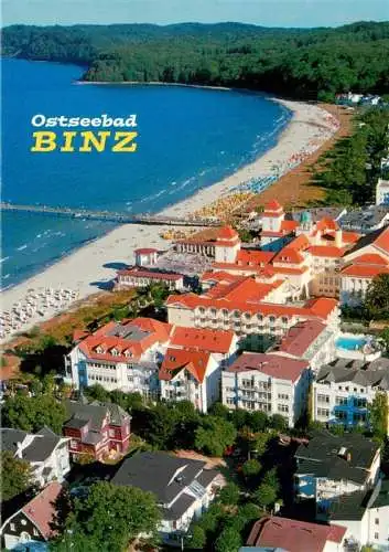 AK / Ansichtskarte  Binz_Ruegen Fliegeraufnahme mit Kurhaus Kurplatz und Seebruecke