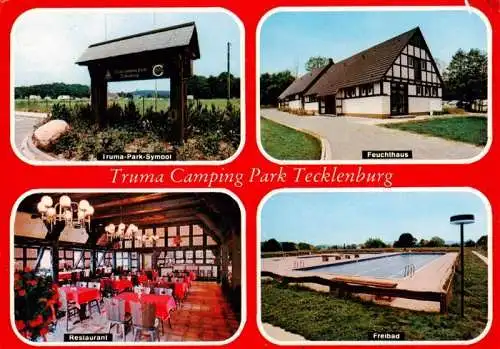 AK / Ansichtskarte 73961967 Tecklenburg Truma Park Symbol Feuchthaus Restaurant Freibad