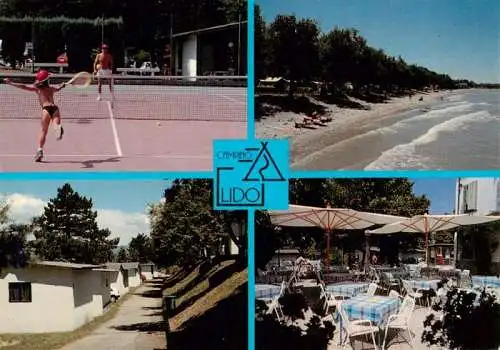 AK / Ansichtskarte 73961971 Pacengo_sul_Garda_Lazise_IT Camping Lido Tennisplatz Strand Bungalows Freiterrasse