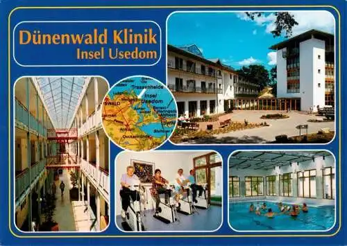 AK / Ansichtskarte  Insel_Usedom Duenenwald Klinik Passage Gymnastikraum Hallenbad